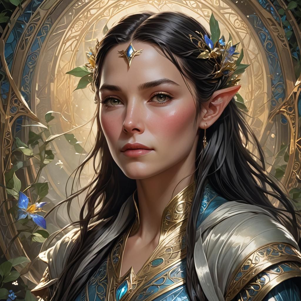 Arwen Evenstar Portrait in Hyperdetailed Style