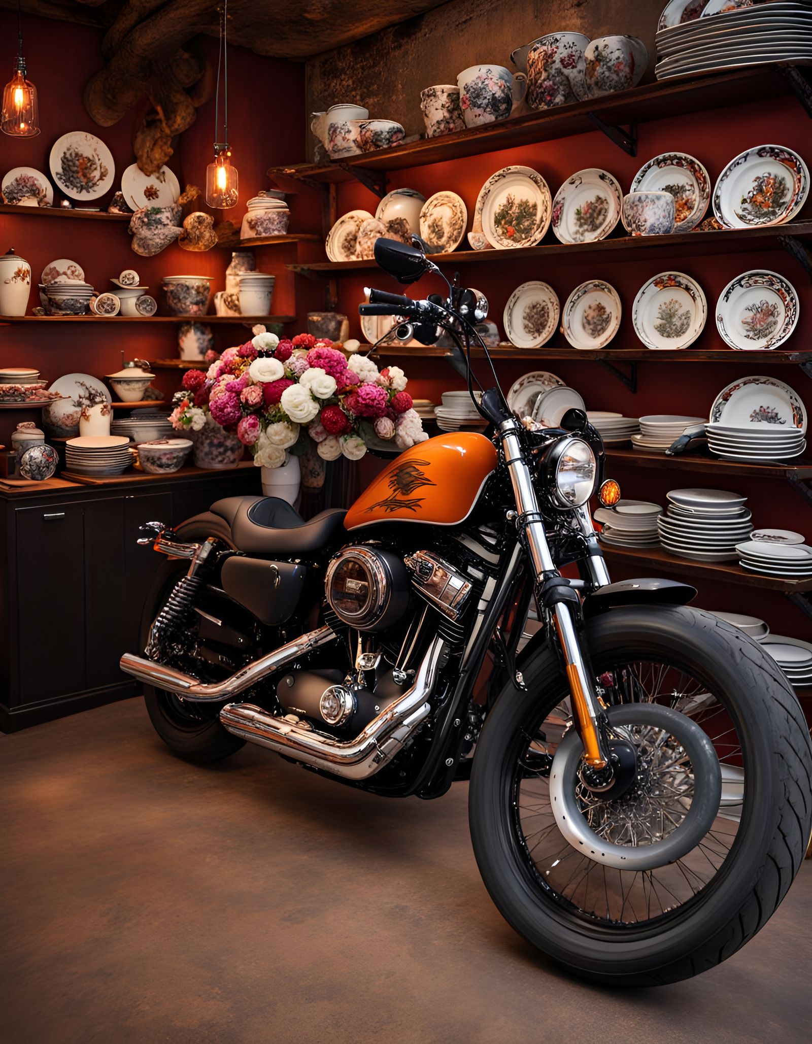 Harley Davidson in a China Shop Inferno