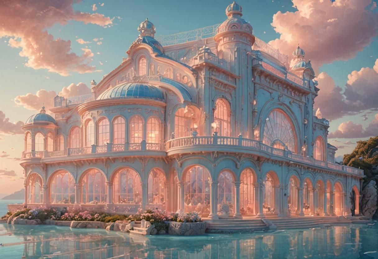 Fantastical Villa Floating on a Milk Ocean