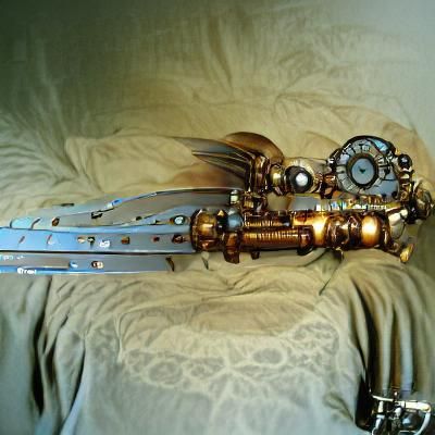 Steampunk Sword with Intricate Mechanical Design