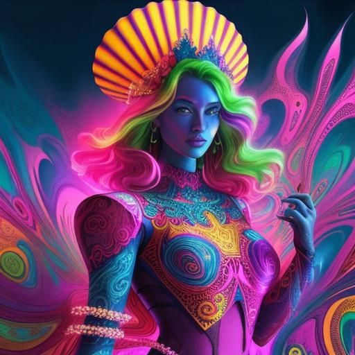 Psychedelic Blotter Paper Art in Peter Max Style