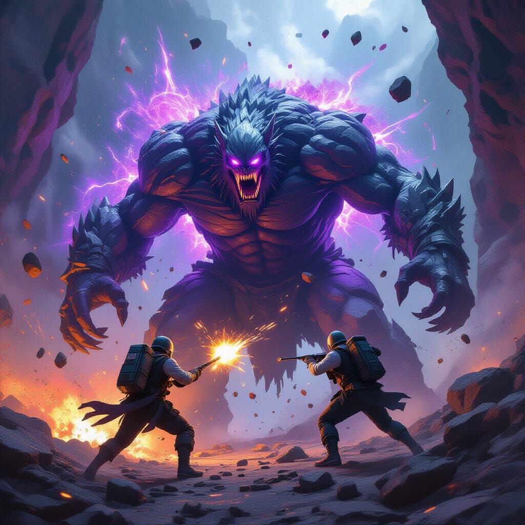 Epic Fantasy Battle: Miners vs. Arcane Troll