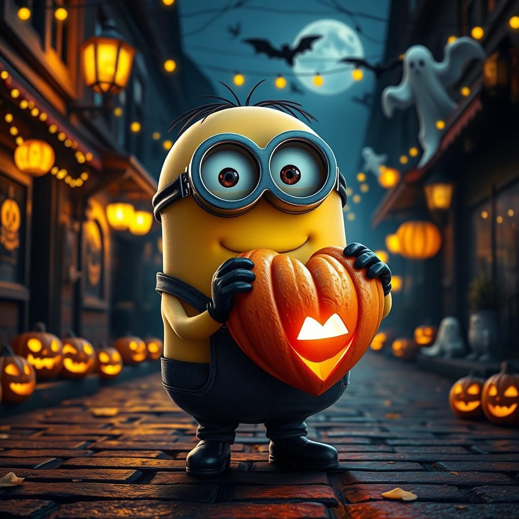 Bob the Minion's Halloween Heart: 3D Render