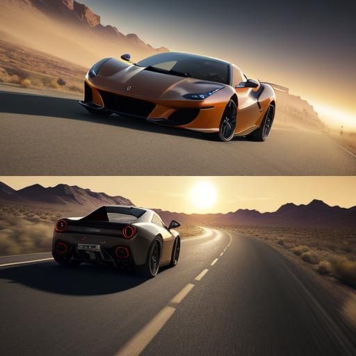 Ferrari Races into Sunset: Unreal Engine 5 Concept Art
