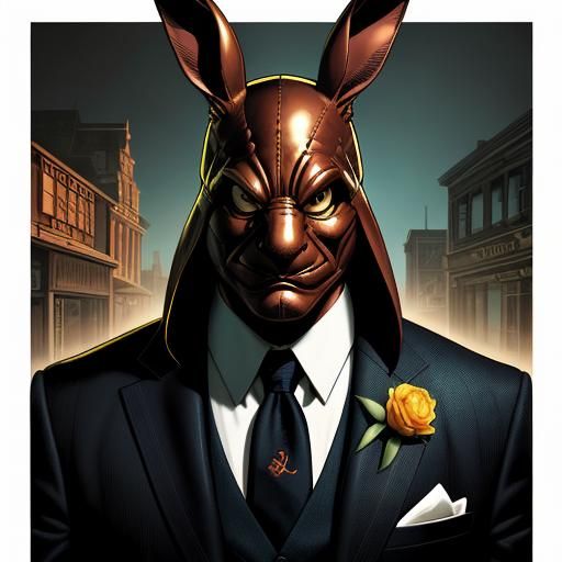Rabbit Mask Mafia Boss in Comic Book Art