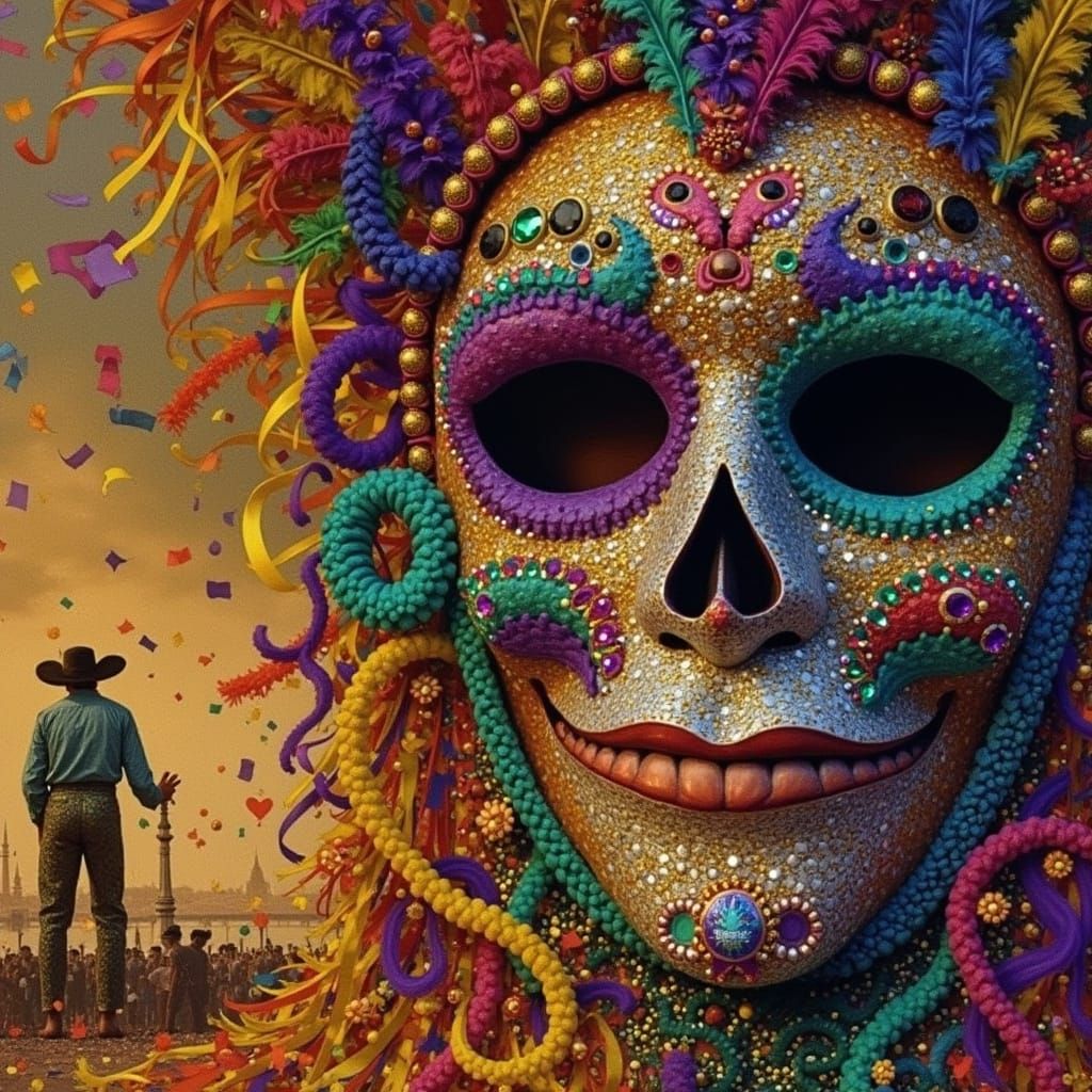 Brazilian Carnival Masks in Vibrant Colors