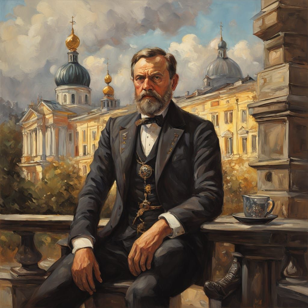 Khlestakov Portrait in Russian Realism Style