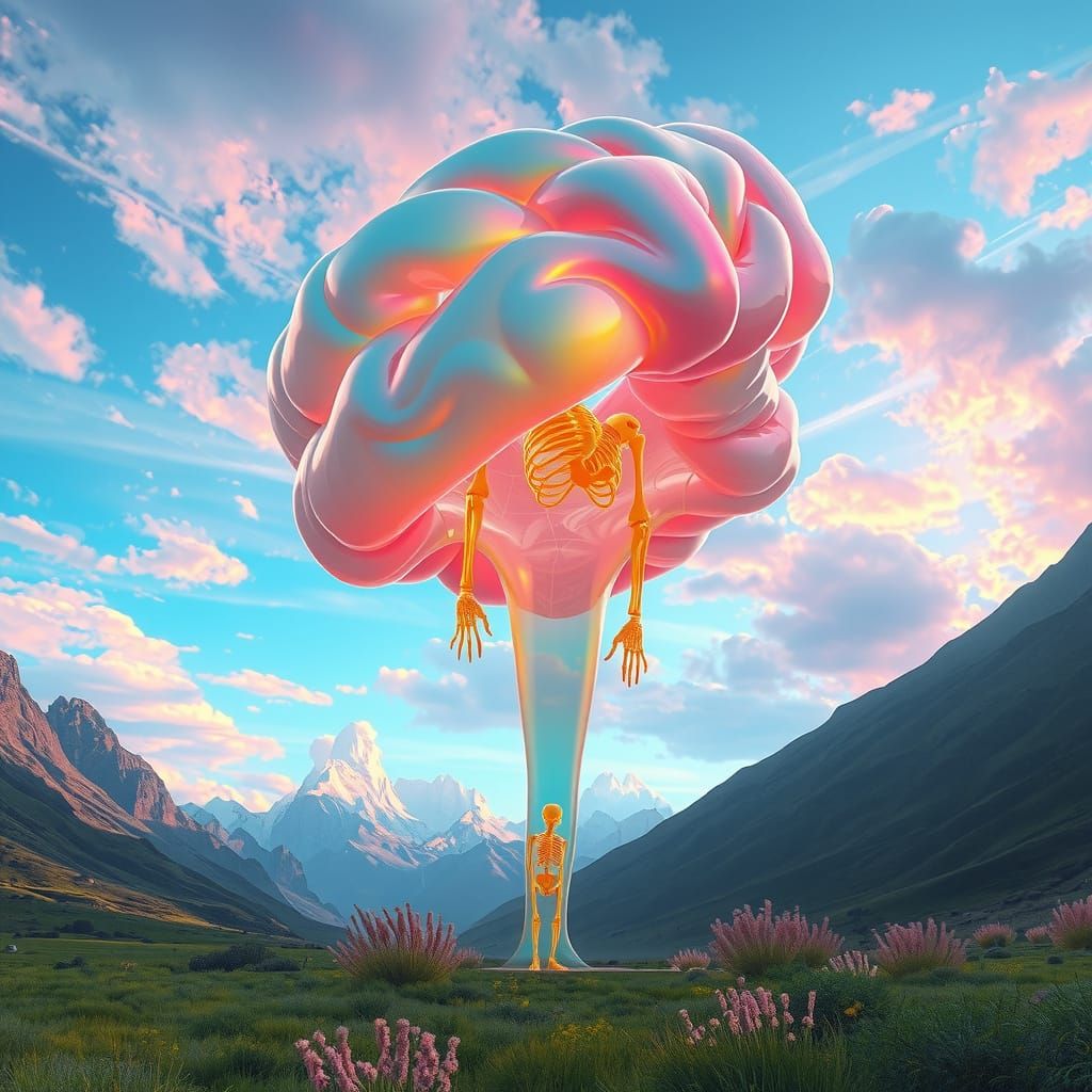 Cathedral-Sized Slime Creature in Iridescent Valley