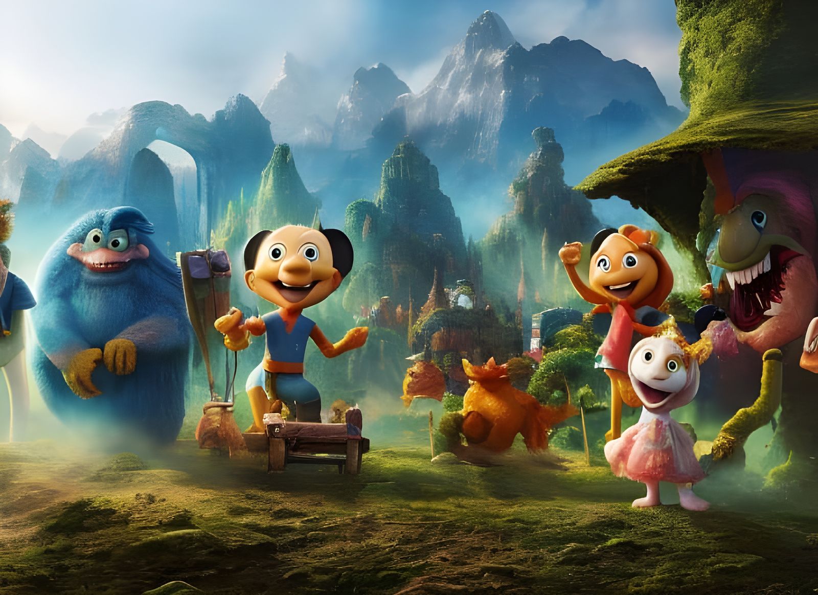 Cartoon Band in Dreamy 3D Render