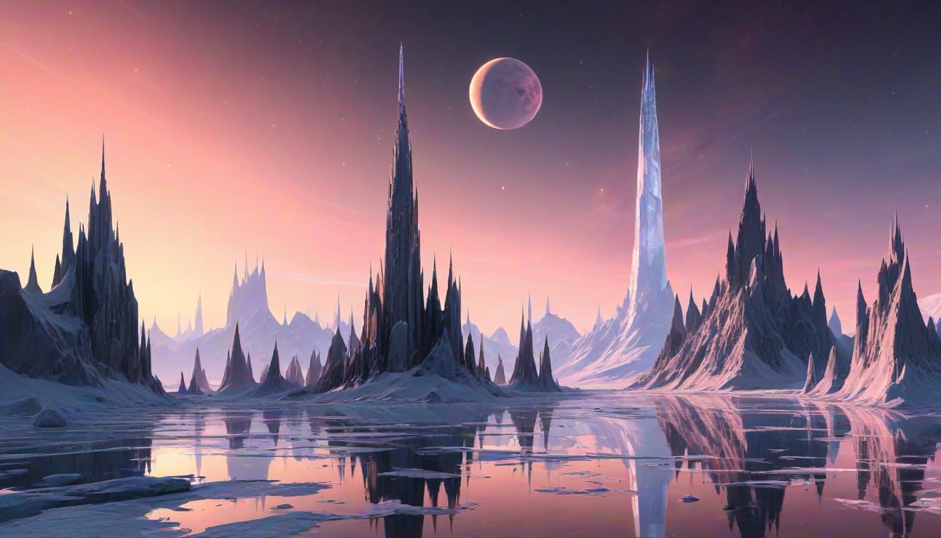 Cosmic Cityscape on an Icy Exoplanet