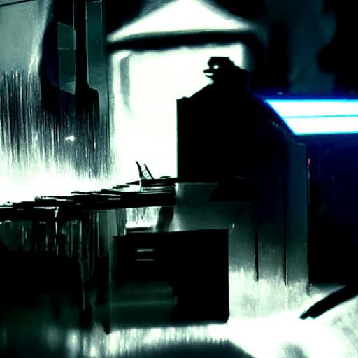 Person Destroys Computer in Dark Film Noir Scene