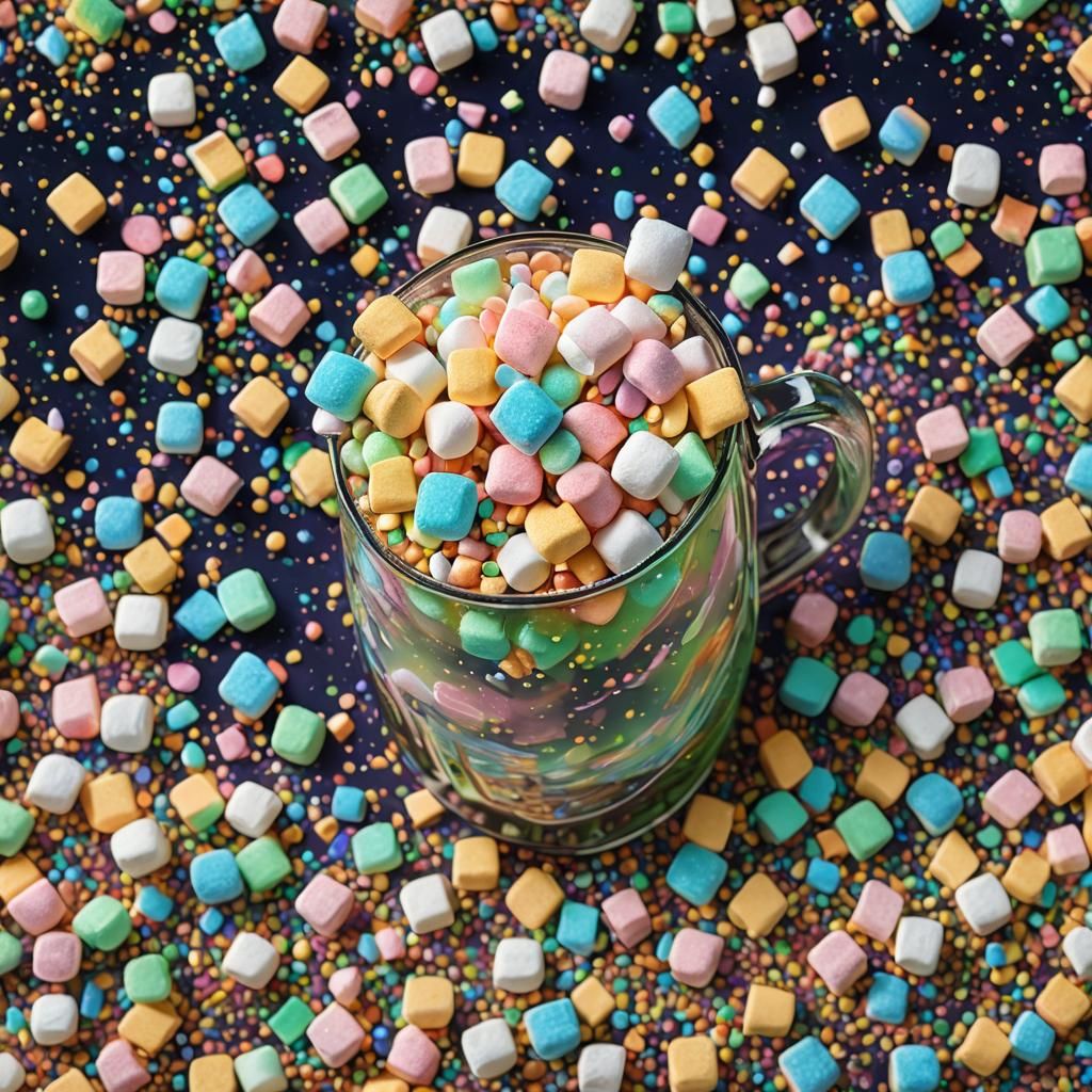 Pixel Art: Ginger Ale and Rainbow Marshmallows