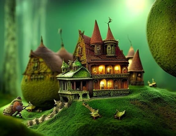 Miniature model of toad hall wind in the willows