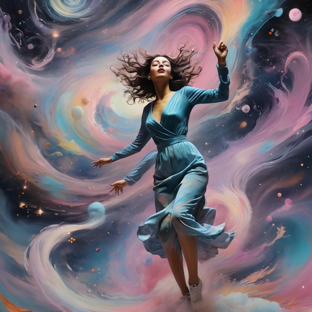 Cosmic Dancer in Surreal Expressionist Style