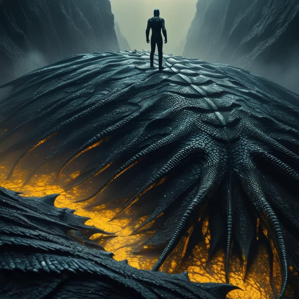 Heroic Reptilian Figure in Dramatic Digital Art