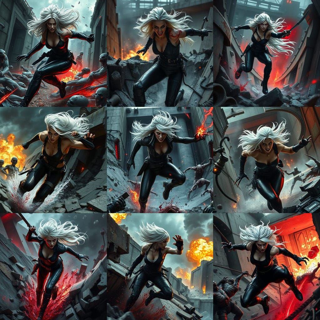 Dynamic Action Scene of Supernatural Warrior Luna