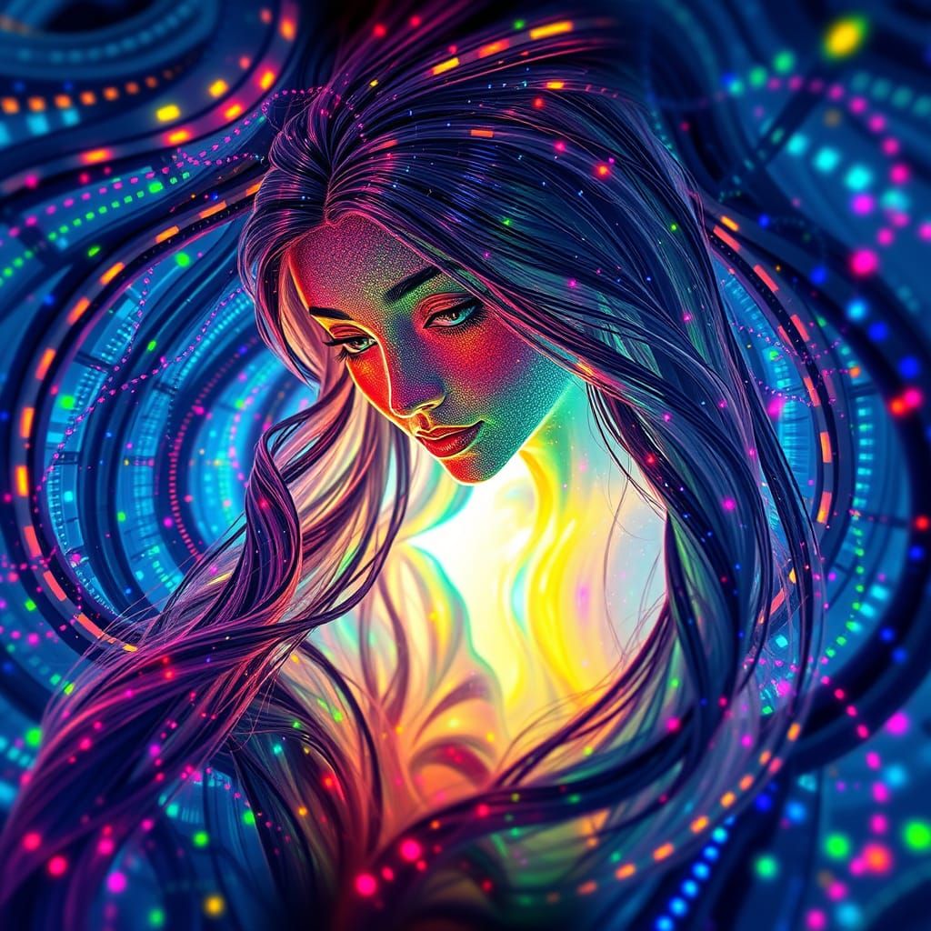 Holographic Cyberpunk Rapunzel in Infinite Network