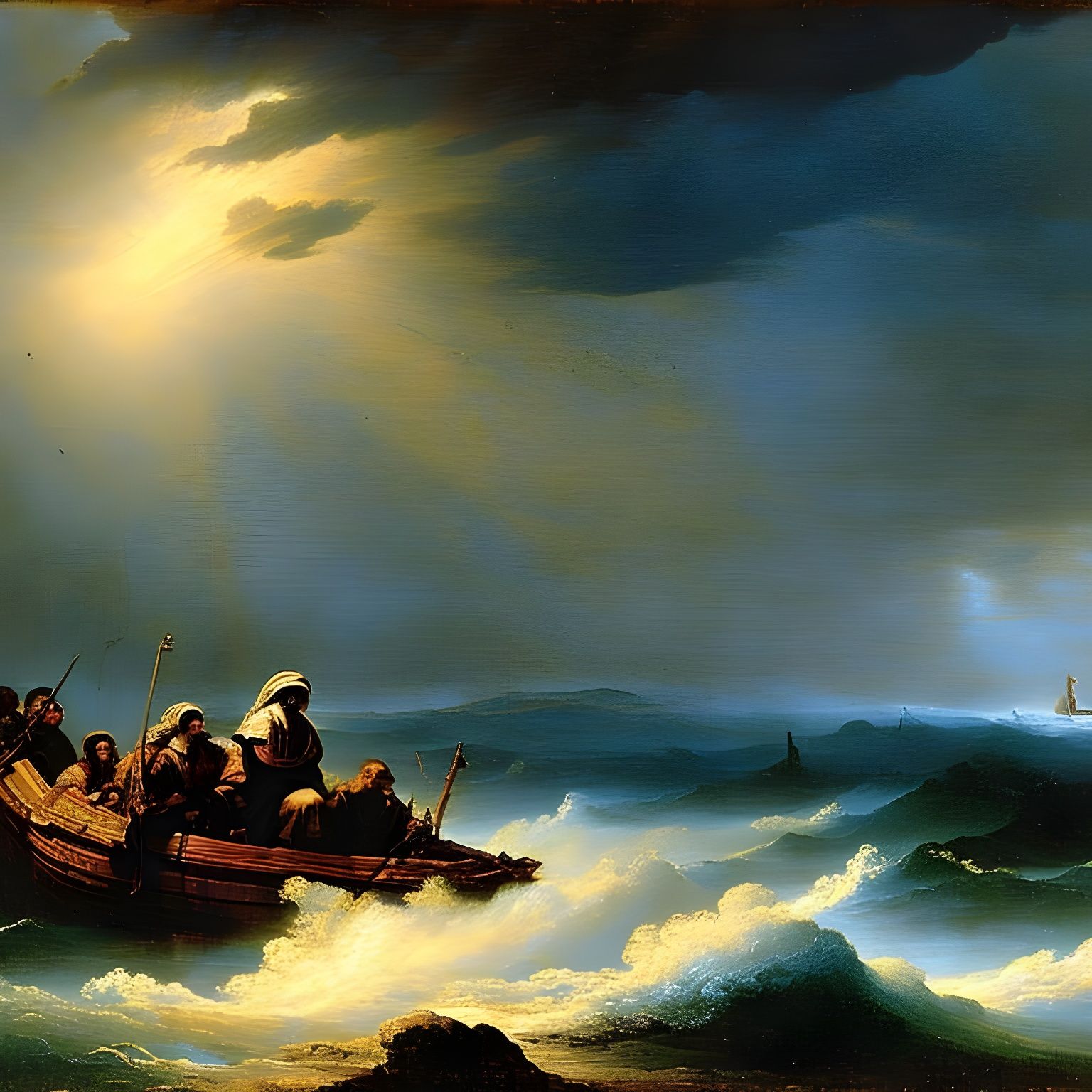 Christ Calms the Storm: A Religious Painting
