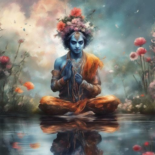 Water Reflection Portrait Generated by AI