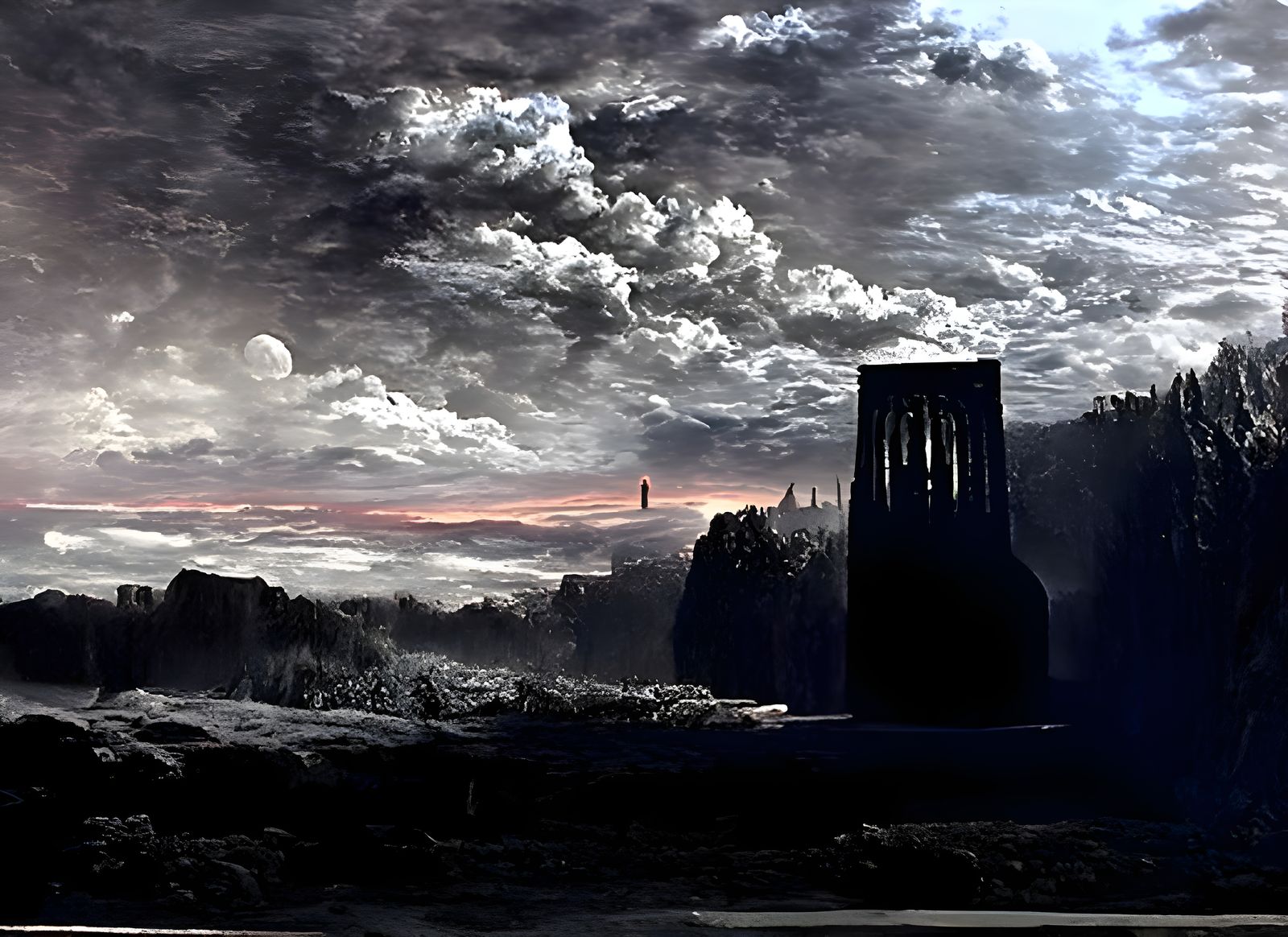 Infinite Black Rose: Hyperrealistic Matte Painting
