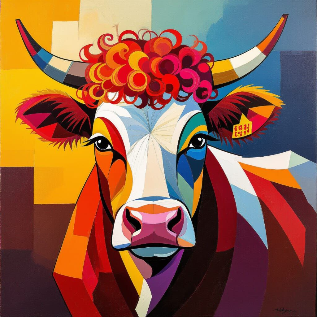 Red curly hair cow