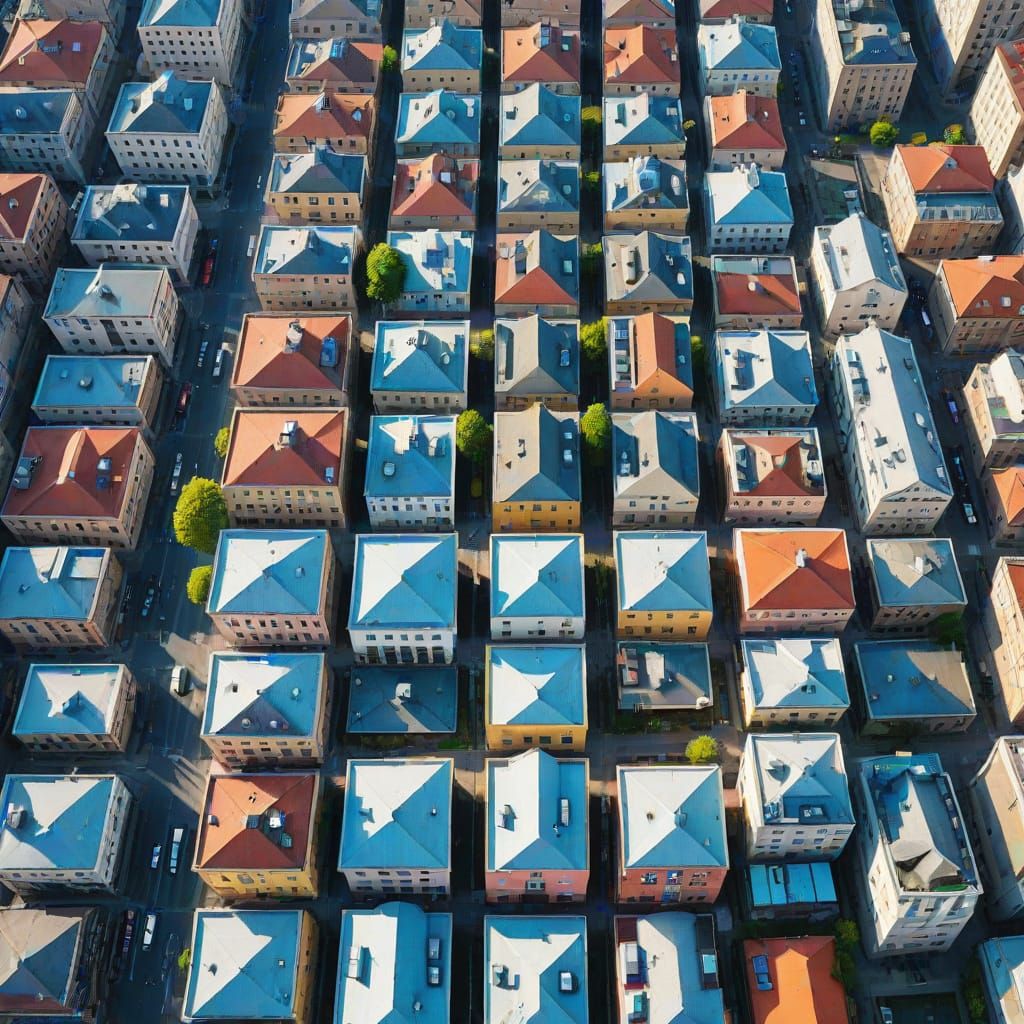 Surreal Cityscape of Perfect Squares and Rectangles