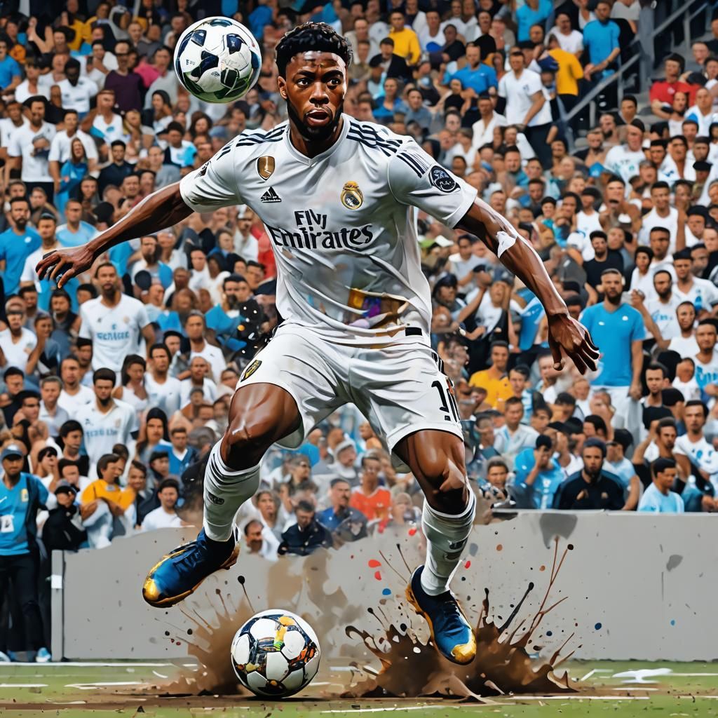 Chadwick Boseman Plays Soccer for Real Madrid
