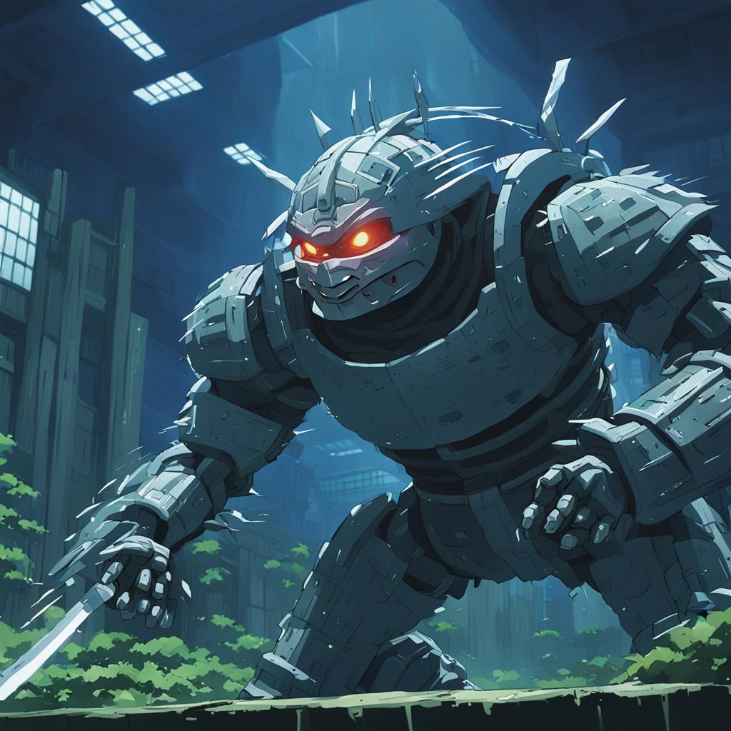 Shredder in Studio Ghibli Anime Style