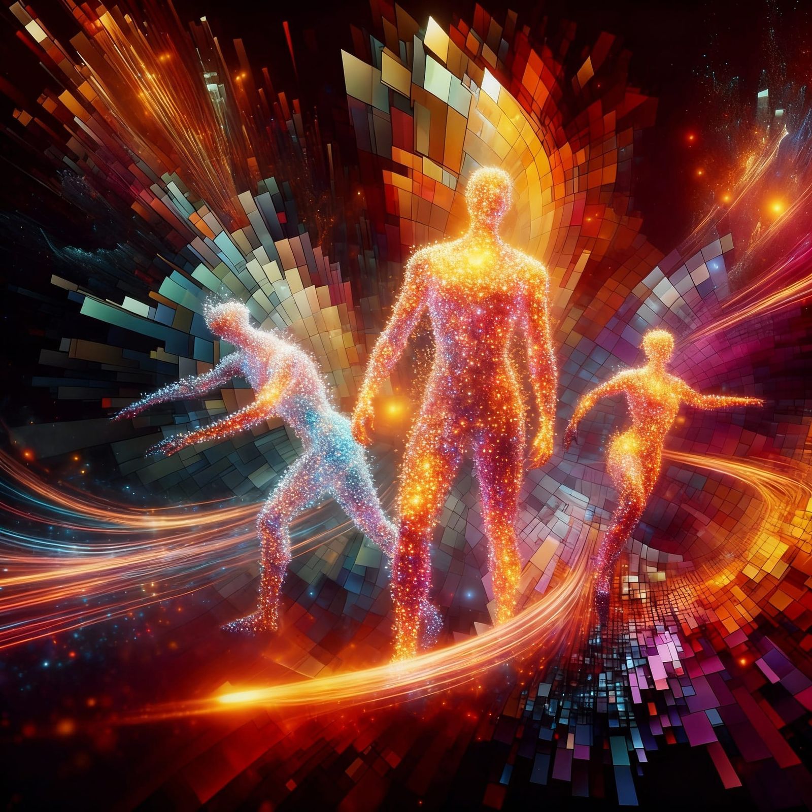 Dazzling Geometric Shapes in Epic Digital Ballet