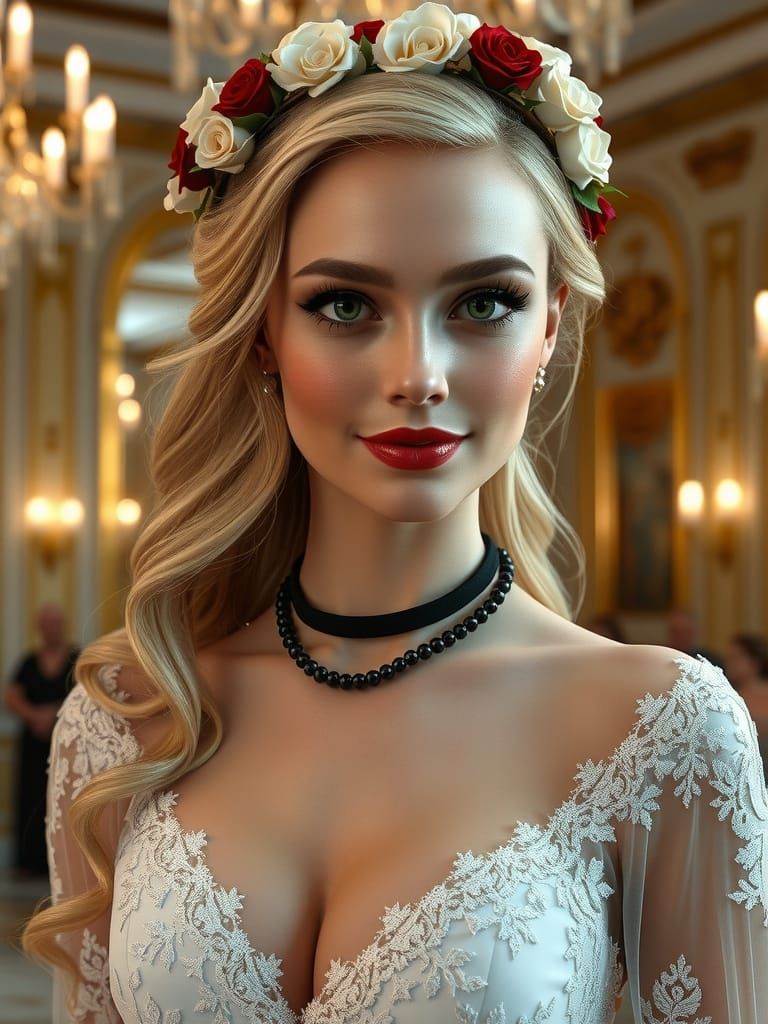 Ethereal Swedish Bride in a Cyberpunk-Inspired Wedding Gown