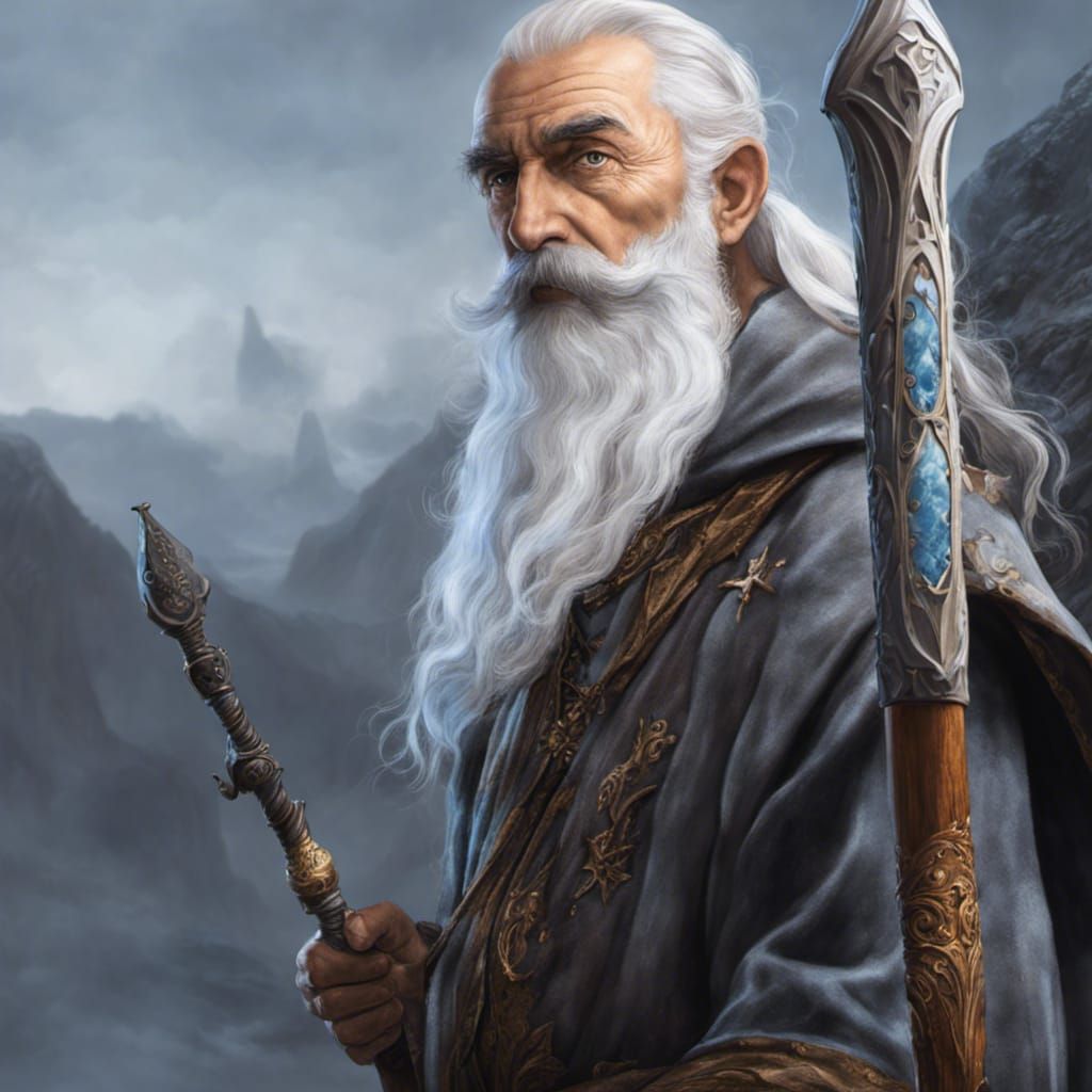 Medieval Mage Portrait in Alphonse Mucha Style