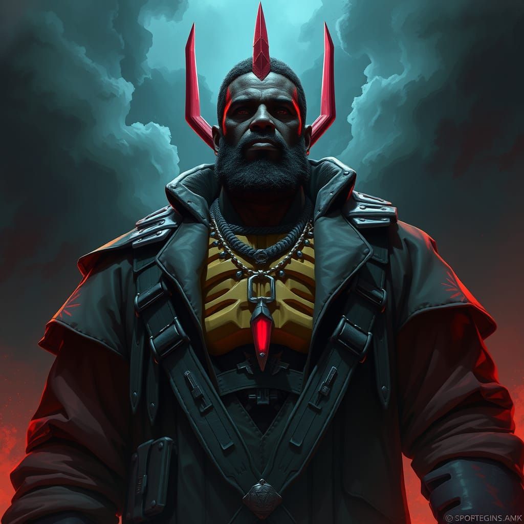 Imposing KSI Portrait in Science Fiction Style