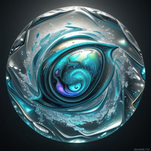 Epic Glass Abalone Shell Frame in 3D Videogame Graphics Styl...