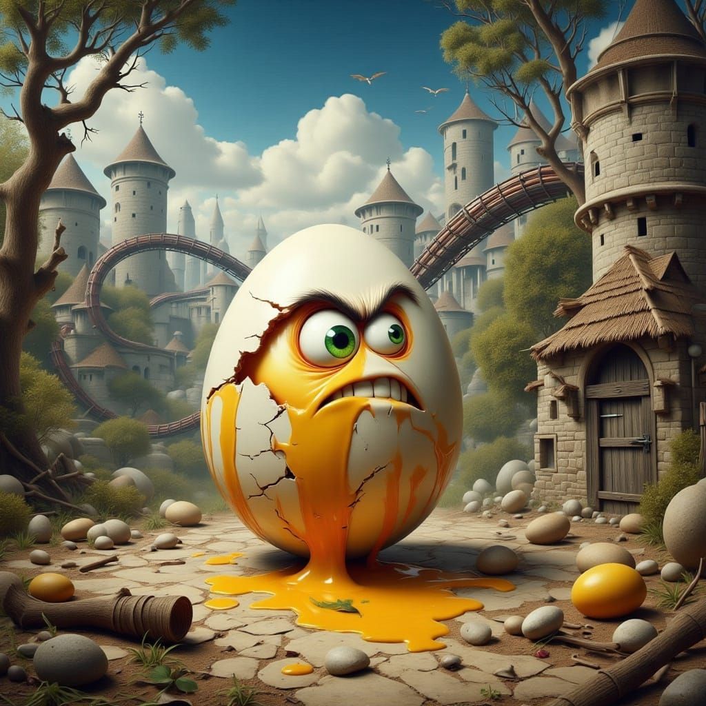 Medieval Egg of Fury in Whimsical Park