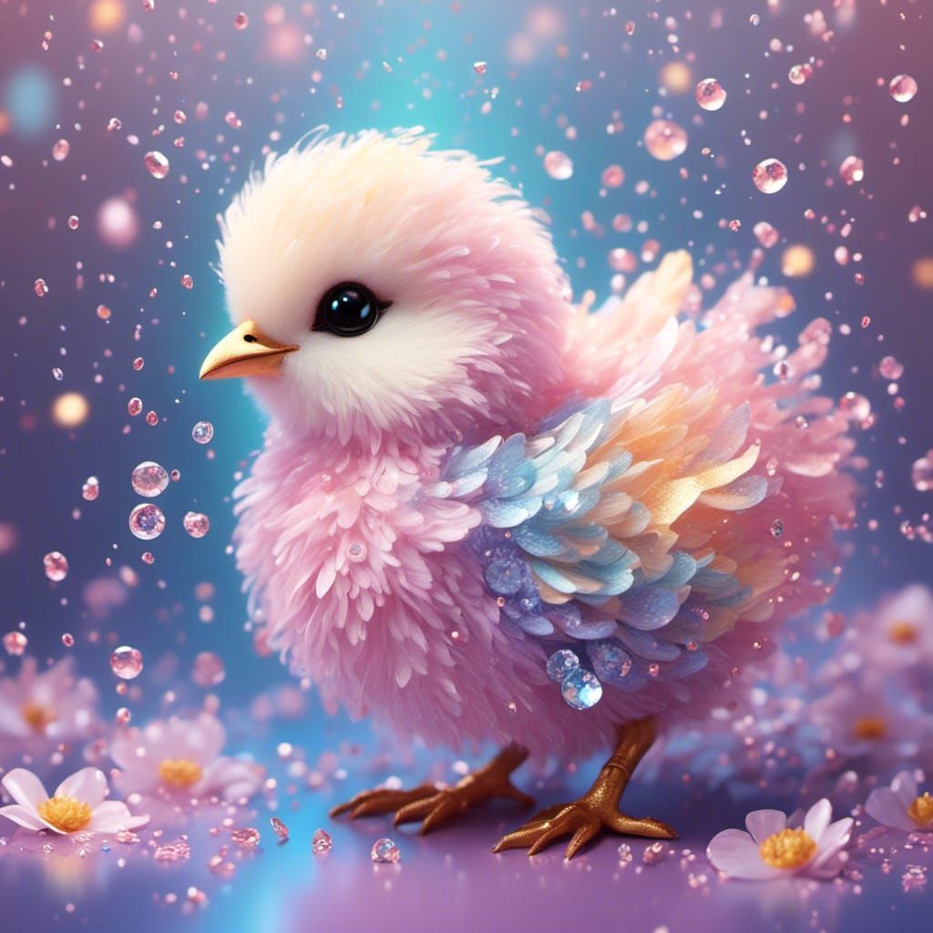 Pastel Chick with Sparkly Details