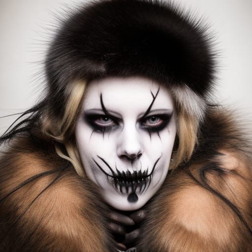 Bald Man with Goth Makeup in Professional Photo