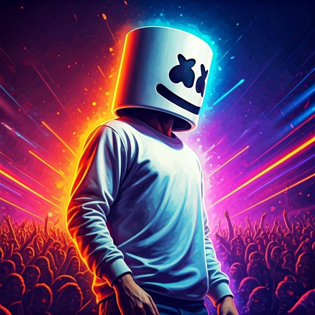 Marshmello Performs at an Electric EDM Party