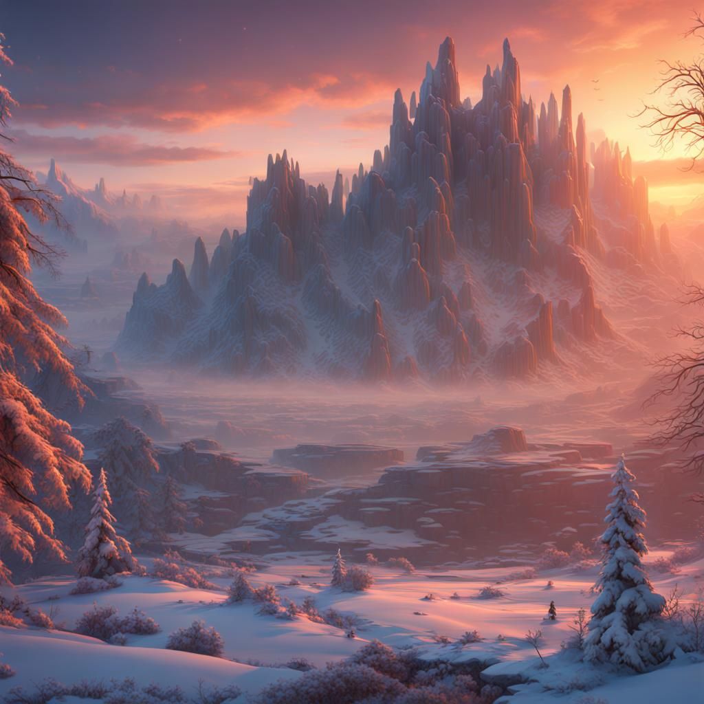 Frosty canyon sunrise