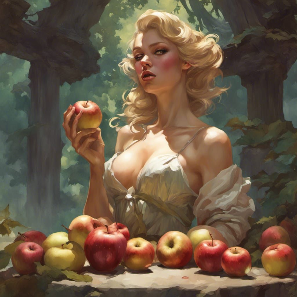 Eve and the Apple: A Romantic Art Portrait