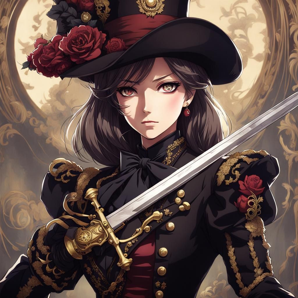 Victorian Puppet Warrior in Anime Style