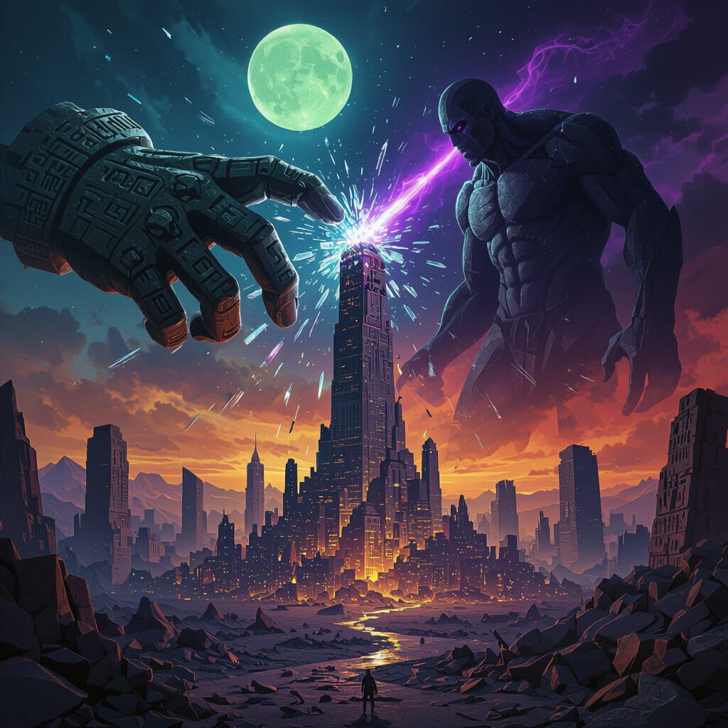 Frozen Post-Apocalyptic Catastrophe with Colossal Giants