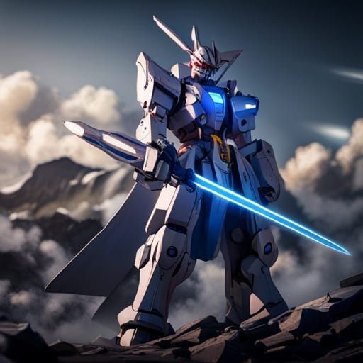 Samurai Gundam Mecha Suit Fighting Scene