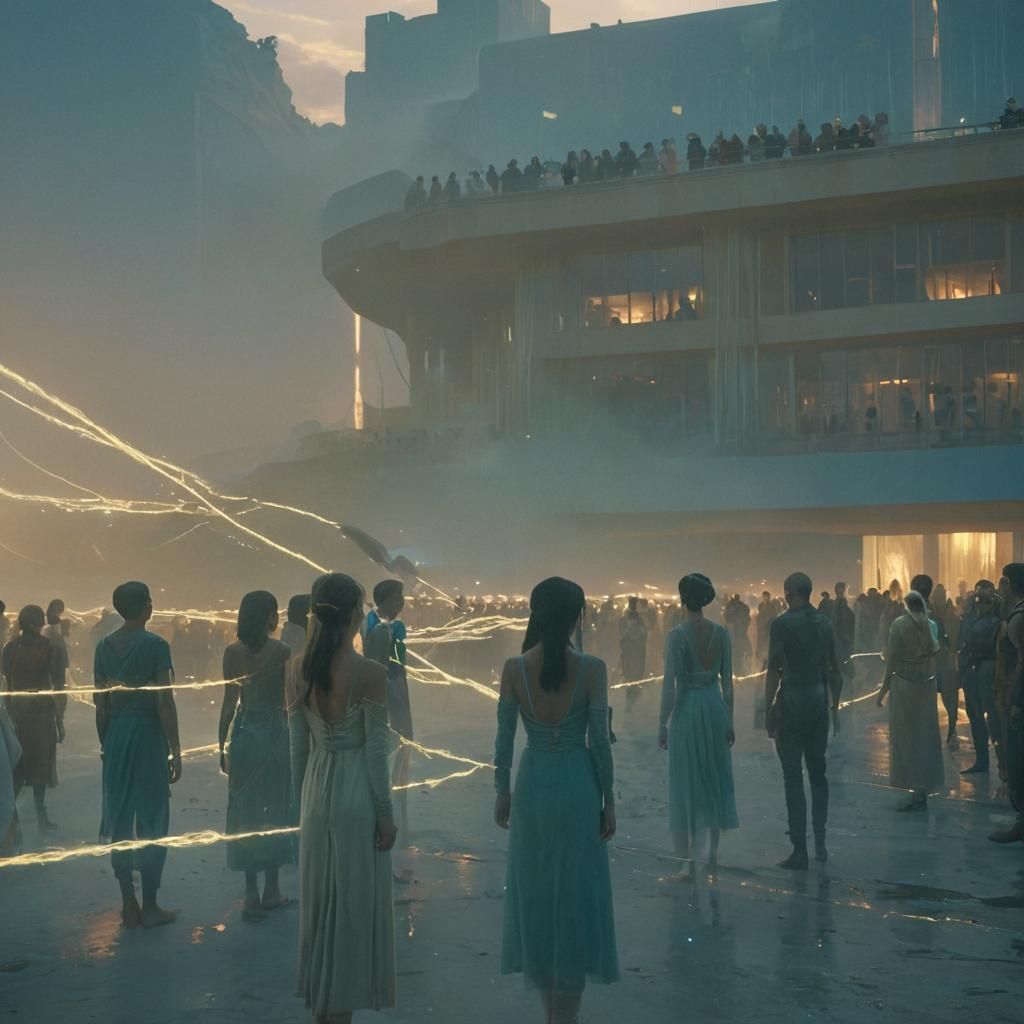 Harmonious Dawn: People United by Light