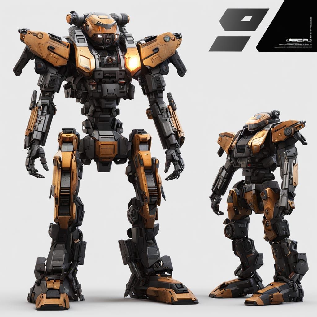 Futuristic Jaeger Robot with Guns and Rockets