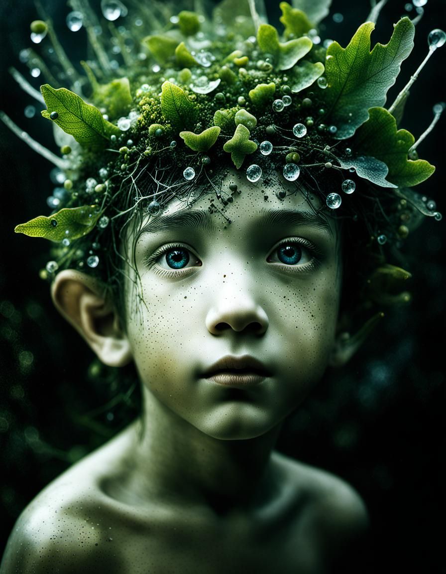 Cyborg Creature in Volcanic Landscape, Digital Art