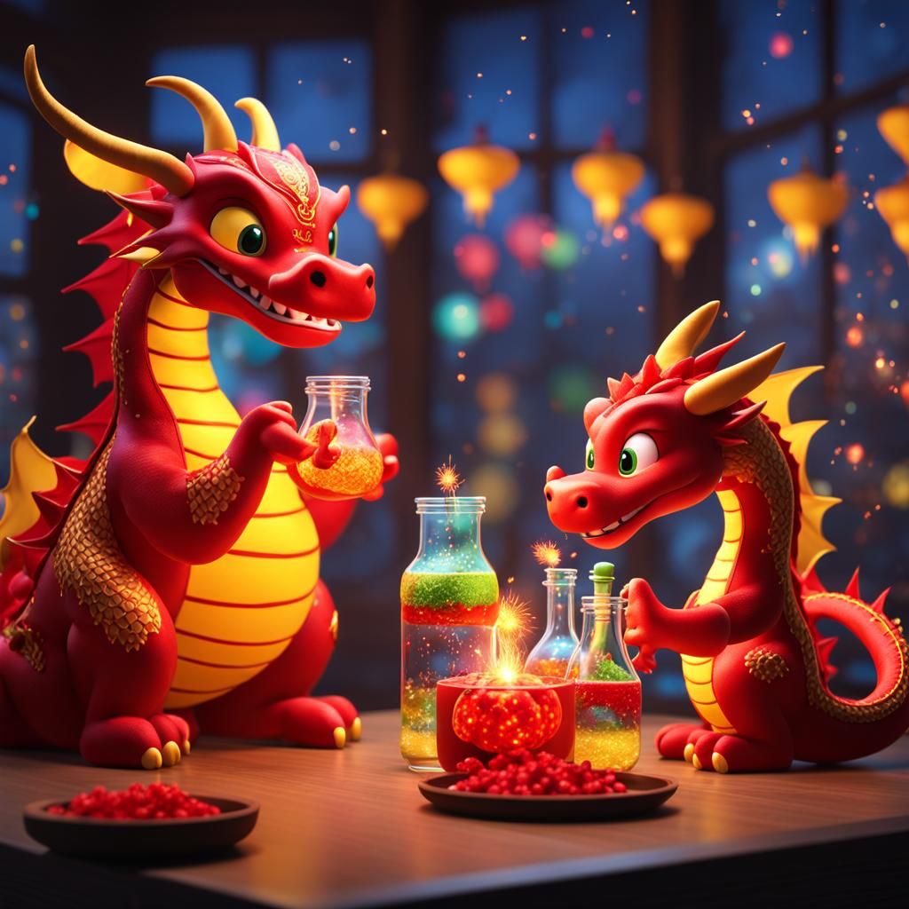 Pixar Dragons Celebrate Lunar New Year with Fireworks