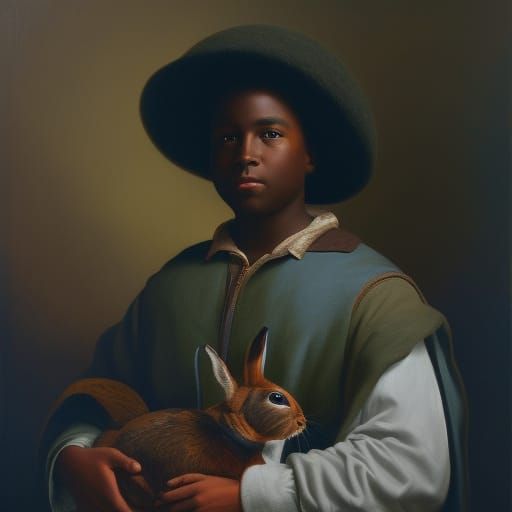 African-American Farm Boy Portrait in Old Masters Style