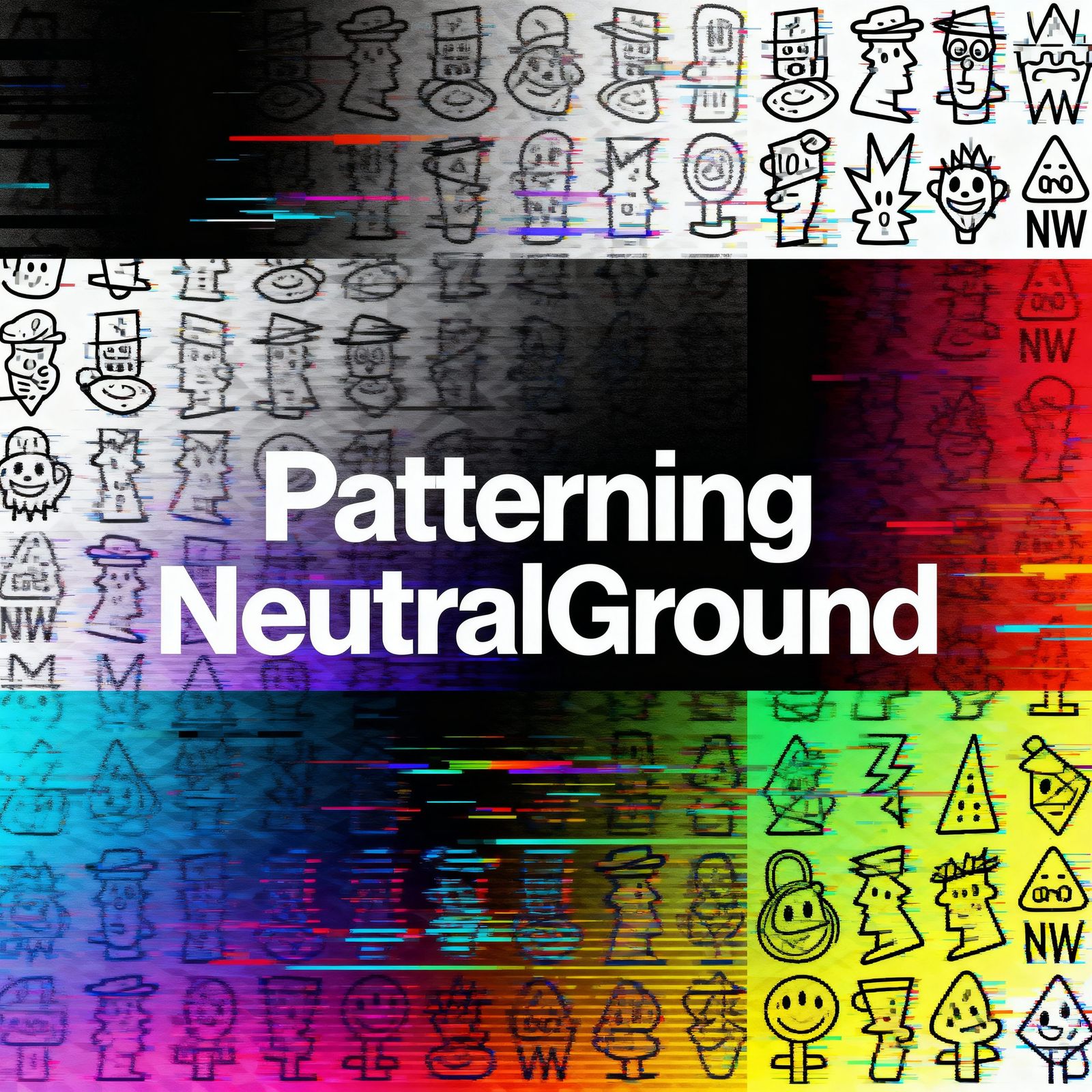 Corrupted Tessellating Future Glitch Collage