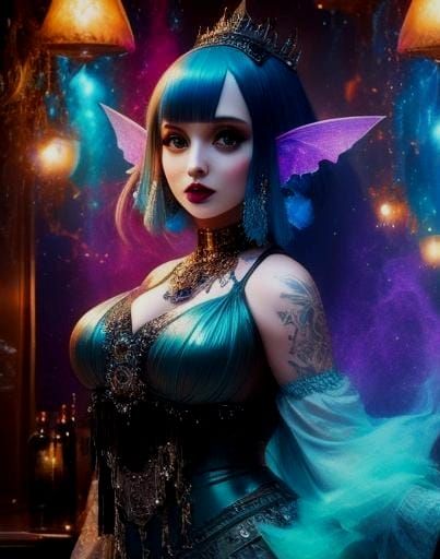 Gothic Fairy in Flapper Costume at Fae Speakeasy