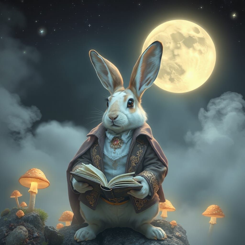 Commended Moon Rabbit with Mushrooms
